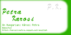 petra karosi business card