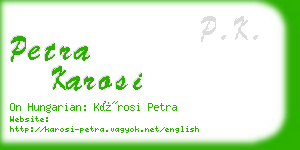 petra karosi business card